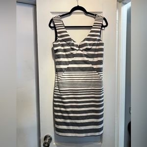 Gray and white dress